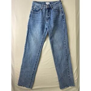 Superdown revolve High Rise 90s Jeans Baggy Medium Wash Straight Leg Mom Size 26